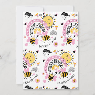 Queen Bees Best Friends Forever Cute BFF Girls Invitation