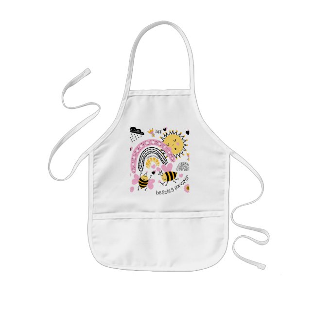 Queen Bees Best Friends Forever Cute BFF Girls Kids' Apron (Front)