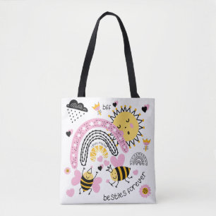 Queen Bees Best Friends Forever Cute BFF Girls Tot Tote Bag