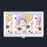 Queen BEES Cute BFF, Baby Girl, Girly Gifts Pink Business Card Case<br><div class="desc">We are buzzed and buzzing about these super cute Save the Bee gifts, decorative items and accessories. Text template fields allow you to add your own save the bees slogan, quote, funny, friendly, awareness-raising phrase. What could brighten up your day more than this? All gifts in the SaveBees store feature...</div>