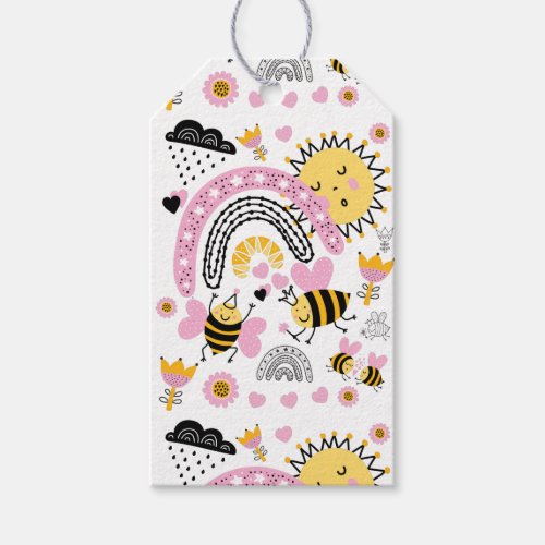 Queen BEES Cute BFF Baby Girl Girly Gifts Pink Gift Tags