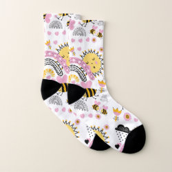 Queen BEES Cute BFF, Baby Girl, Girly Gifts Pink Socks