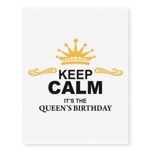Queen Birthday Custom Temporary Tattoos (Front)