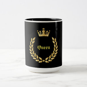 Queen Black and Gold and Crown Two-Tone Coffee Mu Two-Tone Coffee Mug