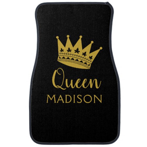 Queen Black Gold Custom Personalized Name Car Floo Car Floor Mat