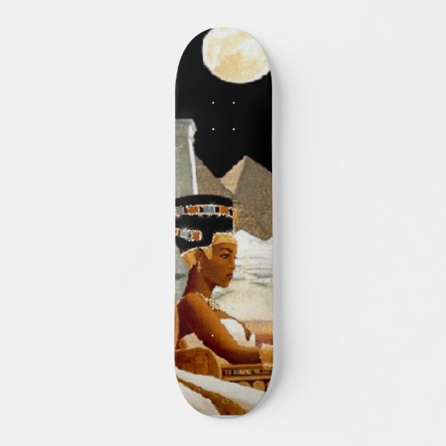 Queen black Old  Egypt Skateboard (Front)