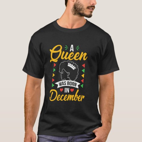 Queen Born December Dashiki Africa Color Christmas T_Shirt