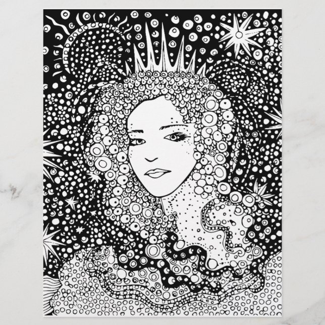 Queen bridal shower Activity coloring page (Front)