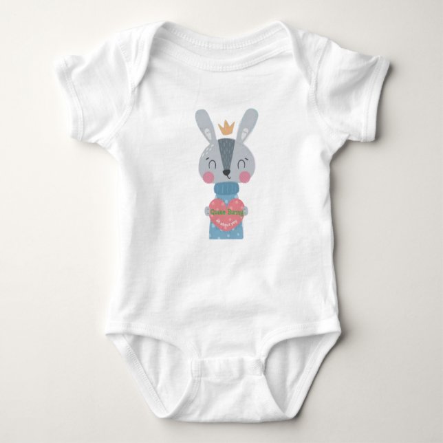 Queen Bunny Baby Jersey Bodysuit (Front)
