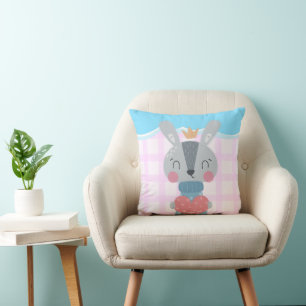 Queen Bunny Throw Pillows