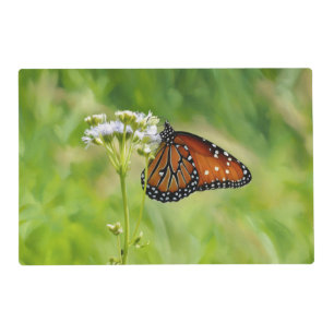 Queen Butterflies on Wildflowers Art Placemat