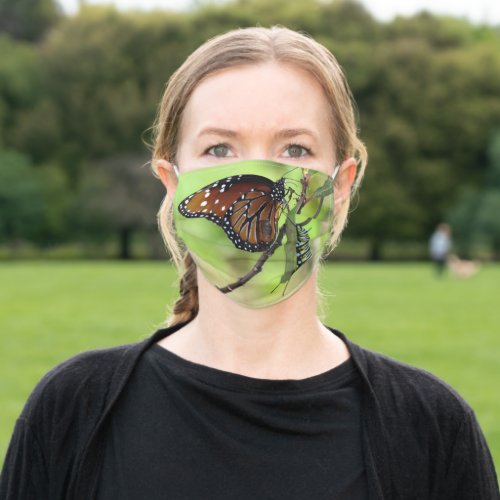 Queen Butterfly and Monarch Caterpillar Face Mask