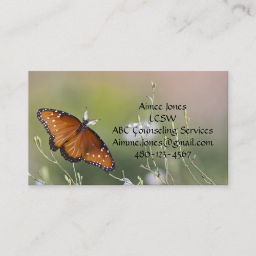 Queen Butterfly in Morning Light business card
