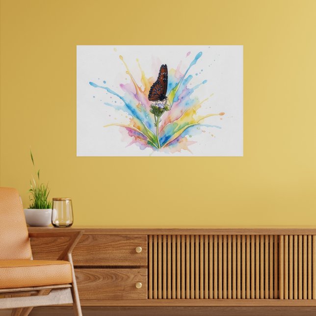 Queen Butterfly Splash Art Poster Print (Living Room 2)