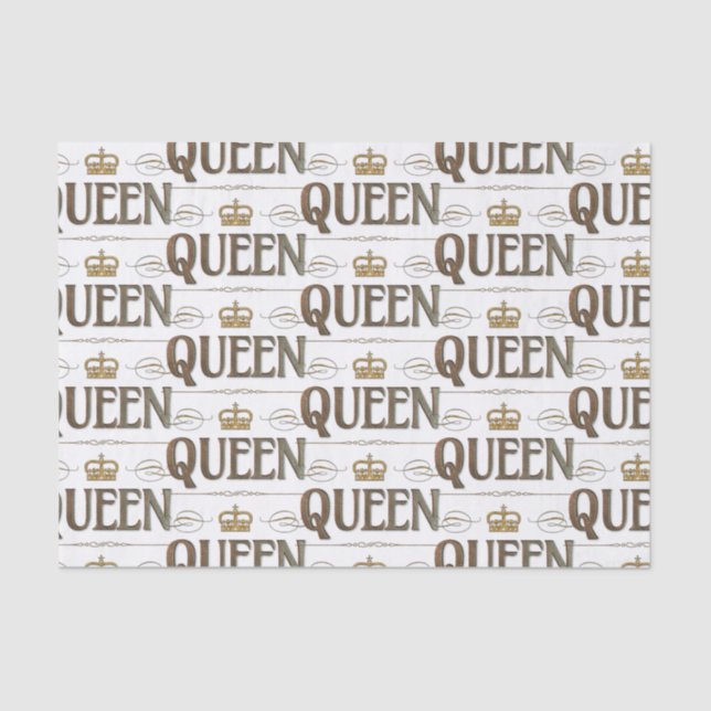 QUEEN Calligraphy Lettering  - Elegant Rich Royal Tissue Paper (Front)
