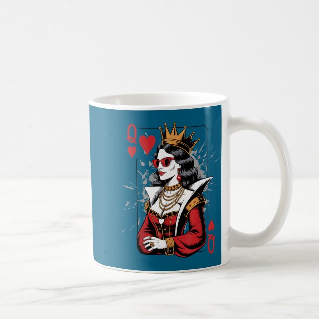 Queen Card Hearts Valentines Friends Coffee Mug (Right)