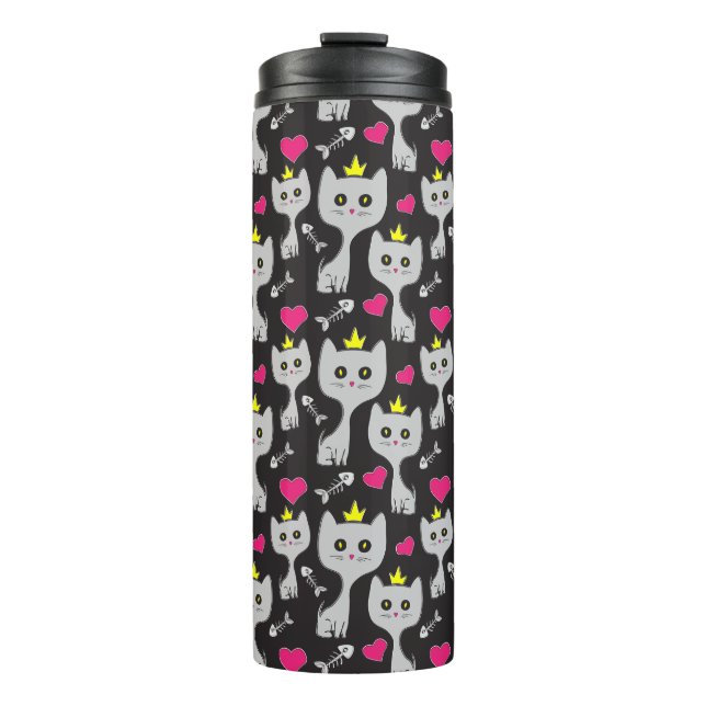 Queen Cat Pattern Thermal Tumbler (Front)