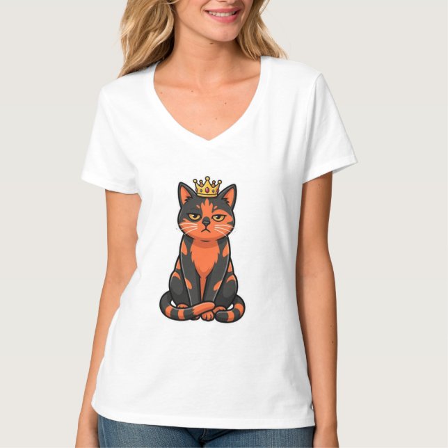 Queen Cat Shirt - Funny Cat Mom Gift -  (Front)