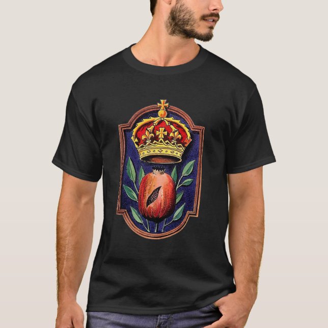 Queen Catherine of Aragon Royal Pomegranate Badge T-Shirt (Front)