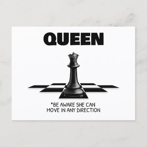 Queen Chess Be Aware She Can Move In Any Direction Postcard