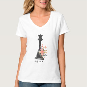 Queen Chess Lover Floral Chess T-Shirt