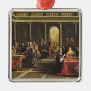 Queen Christina of Sweden  and her Court Metal Ornament