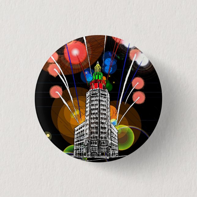 Queen City New Year Pinback Button (Front)