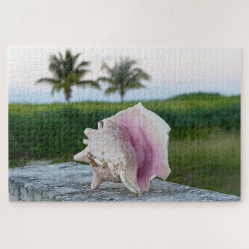 Queen Conch Shell on a Wall The Bahamas Poster Jigsaw Puzzle