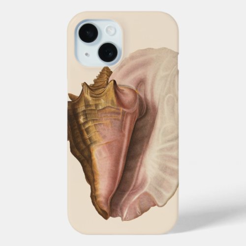 Queen Conch Shell Seashell Vintage Marine Life iPhone 15 Case