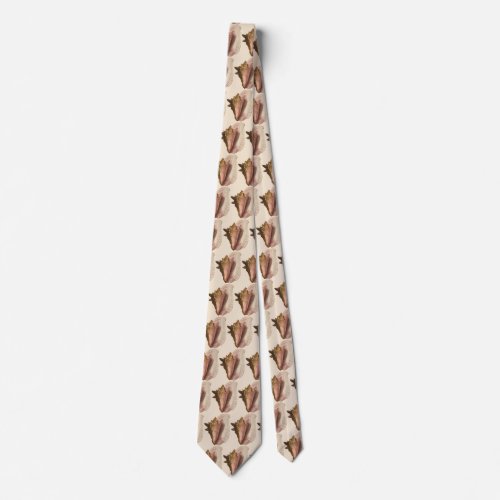 Queen Conch Shell Seashell Vintage Marine Life Tie