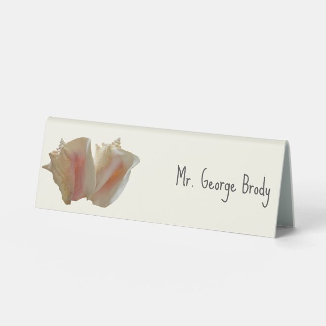 Queen Conch Shells Plastic Place Cards With Name Table Tent (Front)