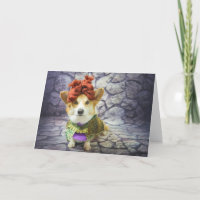 Queen Corgi blank card