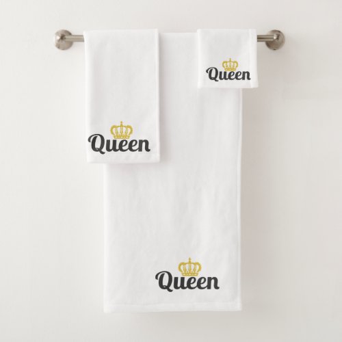 Queen crown anniversary gift wife bath towel set