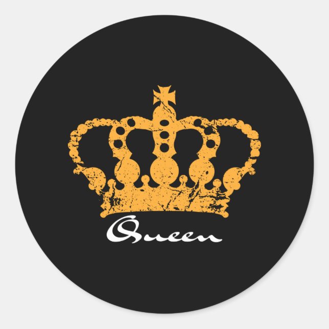 Queen Crown Classic Round Sticker (Front)
