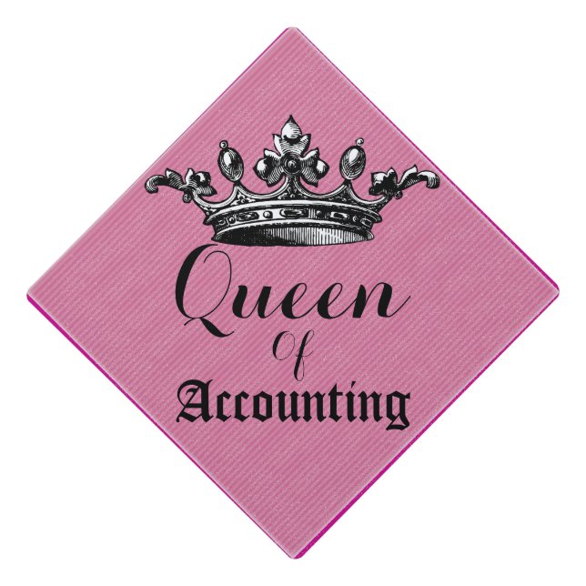 Queen Crown College Accounting Major Graduation Cap Topper (Front)