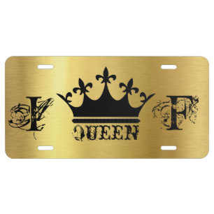 Queen Crown Monogram License Plate