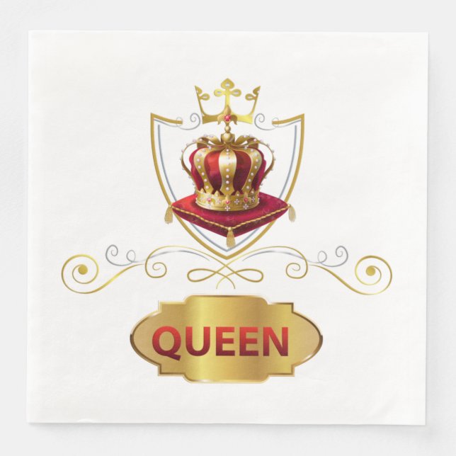 Queen Crown Paper Dinner Napkins (Front)