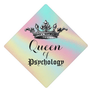Queen Crown Pink Girly College Major Graduation Cap Topper