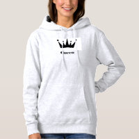 Queen Custom Text Crown Image Ash Color Sweatshirt