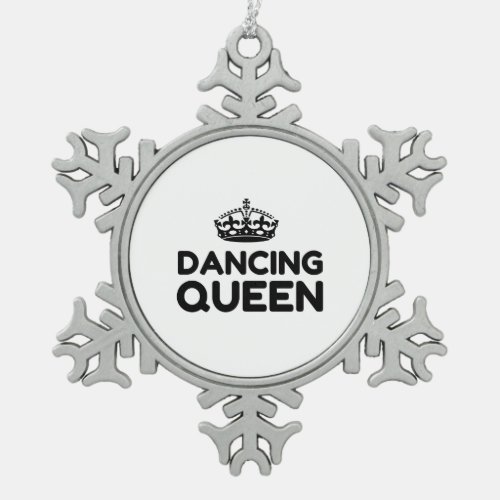 QUEEN DANCING SNOWFLAKE PEWTER CHRISTMAS ORNAMENT