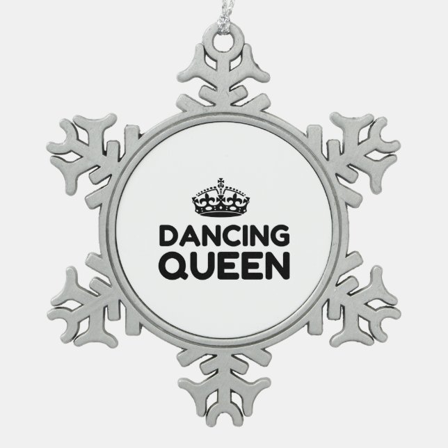 QUEEN DANCING SNOWFLAKE PEWTER CHRISTMAS ORNAMENT (Front)