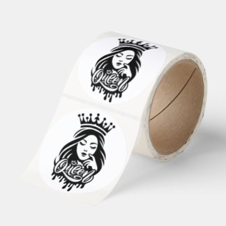 Queen Design – Elegant Royal Crown Classic Round Sticker