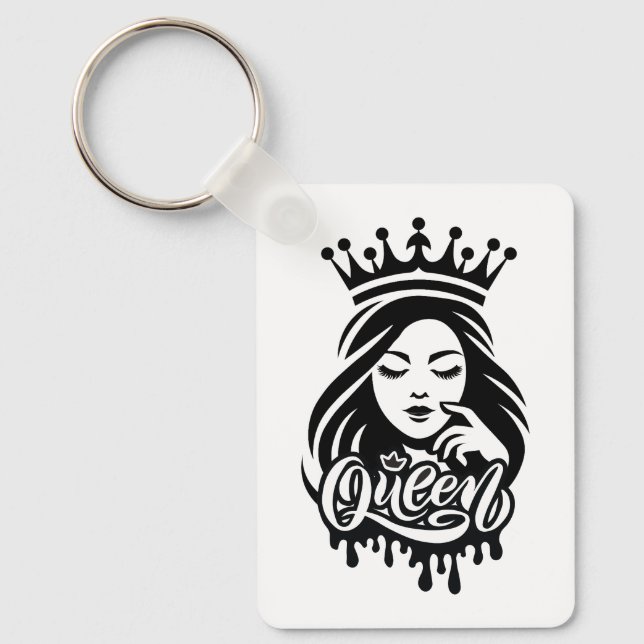Queen Design – Elegant Royal Crown Keychain (Front)