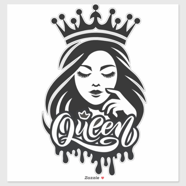 Queen Design – Elegant Royal Crown Sticker (Sheet)