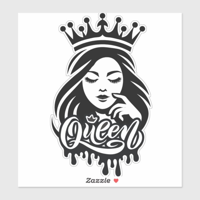 Queen Design – Elegant Royal Crown Sticker (Sheet)