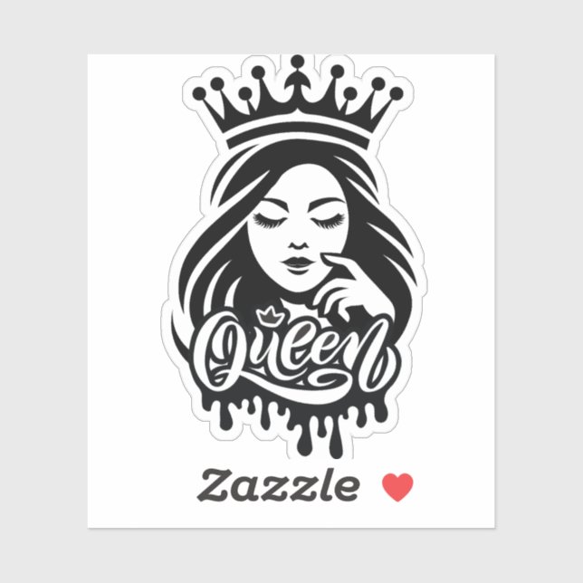 Queen Design – Elegant Royal Crown Sticker (Sheet)