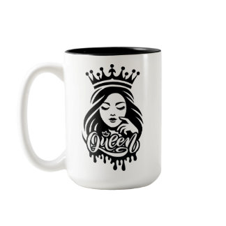 Queen Design – Elegant Royal Crown Two-Tone Coffee Mug