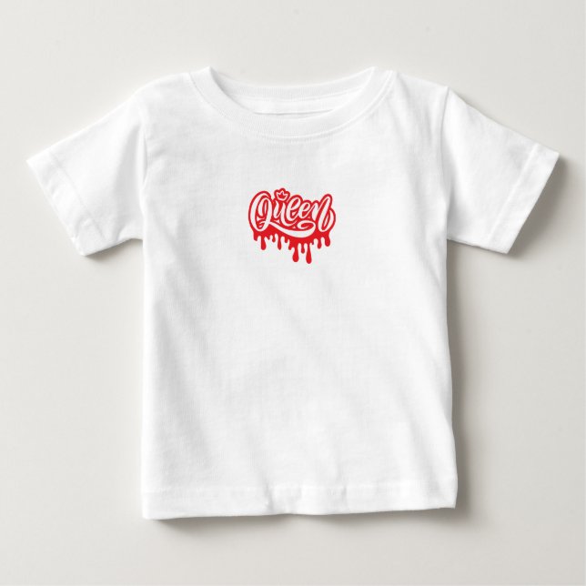 Queen Design – Elegant Royal Crown Typography for  Baby T-Shirt (Front)