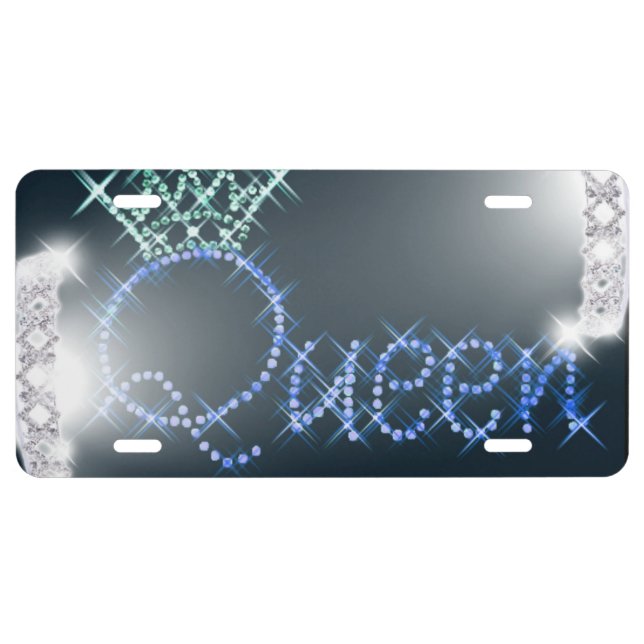Queen Diamonds Aluminum License Plate (Front)