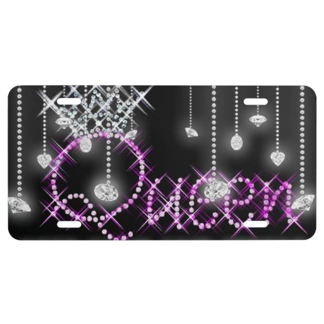 Queen Diamonds Aluminum License Plate (Front)